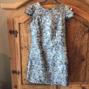 Metallic silver cocktail dress